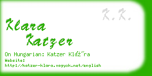 klara katzer business card